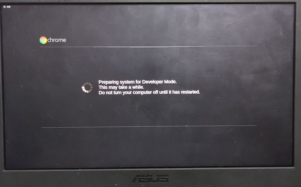 Chromebook, preparing system for Developer mode